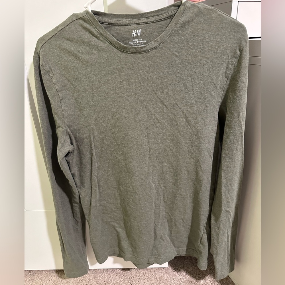 h&m slim fit top long sleeve